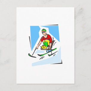 Skier Postkarte