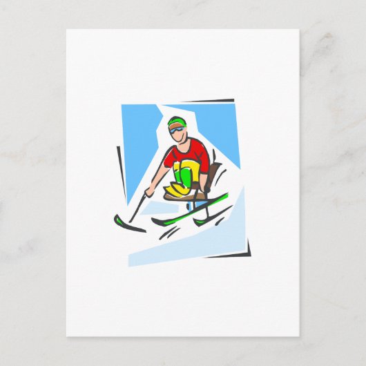 Skier Postkarte (Vorderseite)