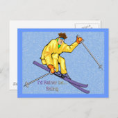Skier Postkarte (Vorne/Hinten)