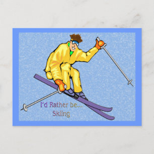 Skier Postkarte