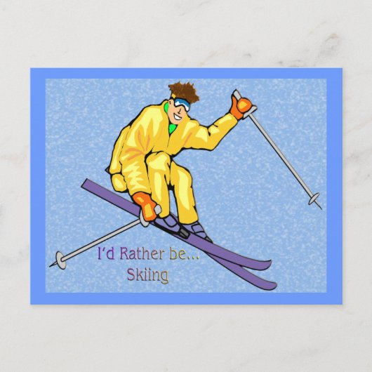Skier Postkarte (Vorderseite)
