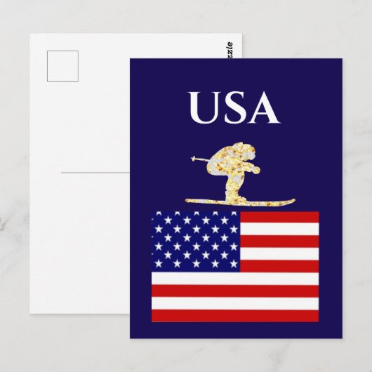 SKIER POSTKARTE (Vorne/Hinten)