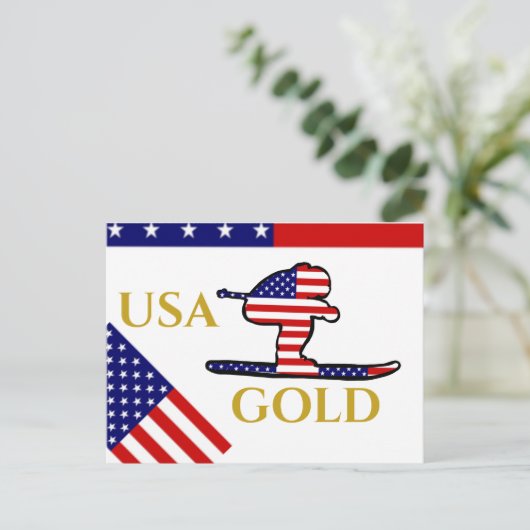 SKIER POSTKARTE (Stehend Vorderseite)