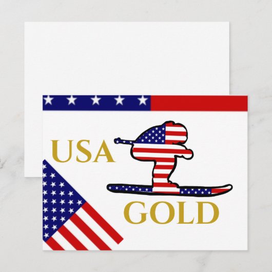 SKIER POSTKARTE (Vorne/Hinten)