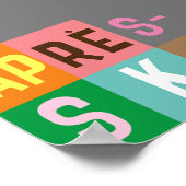 Skier Retro Après Ski Color Blocks Poster (Ecke)