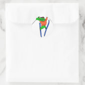 Skier Runder Aufkleber (Tasche)