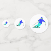 Skier Schneeschuhwandern Party Konfetti (Rückseiten)