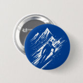 Skier Silhouette Graphic Art Button (Vorne & Hinten)