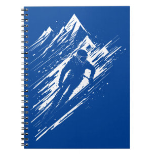 Skier Silhouette Graphic Art Notizblock