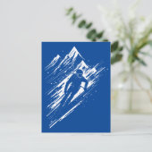 Skier Silhouette Graphic Art Postkarte (Stehend Vorderseite)