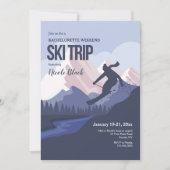 Skier Silhouette Junggeselinnen-Abschied Einladung (Vorderseite)