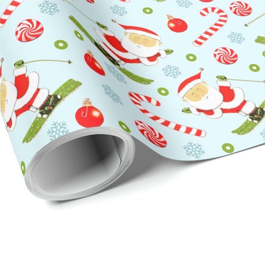 Skier Ski Holiday Geschenk Geschenkpapier (Rolleneckpunkt)