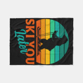 Skier Ski Sie später Funny Ski Kids Fleecedecke (Vorderseite (Horizontal))
