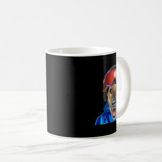 Skier Smooth Fox Terrier Snowboarder Pocket Kaffeetasse (VorderseiteRechts)