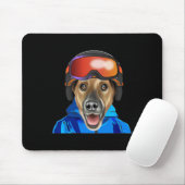 Skier Smooth Fox Terrier Snowboarder Pocket Mousepad (Mit Mouse)
