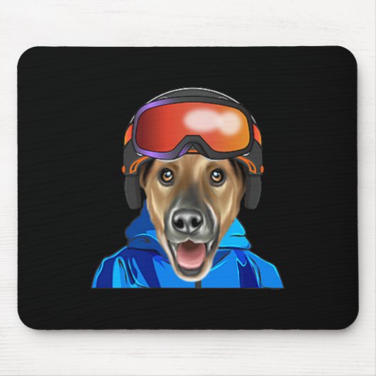 Skier Smooth Fox Terrier Snowboarder Pocket Mousepad (Vorne)