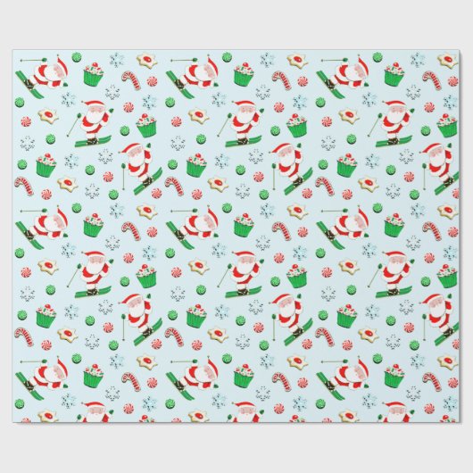 Skier Snow Ski Weihnachtsgeschenk Geschenkpapier (Flach)