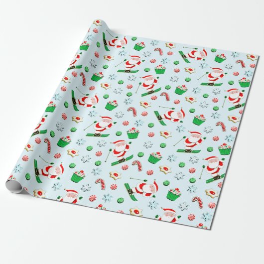 Skier Snow Ski Weihnachtsgeschenk Geschenkpapier (Ungerollt)