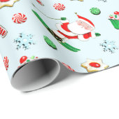 Skier Snow Ski Weihnachtsgeschenk Geschenkpapier (Rolleneckpunkt)