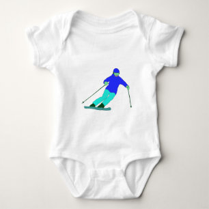 Skier Snow Skiing Baby Strampler