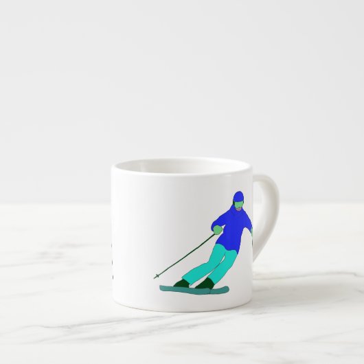 Skier Snow Skiing Espressotasse (Vorderseite Rechts)