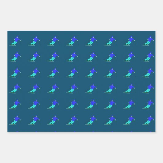 Skier Snow Skiing Geschenkpapier Set (Vorderseite 3)