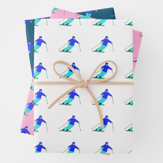 Skier Snow Skiing Geschenkpapier Set (Beispiel)