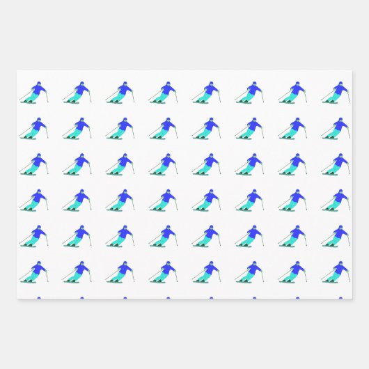 Skier Snow Skiing Geschenkpapier Set (Vorderseite)