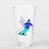 Skier Snow Skiing Glas (Rückseite)