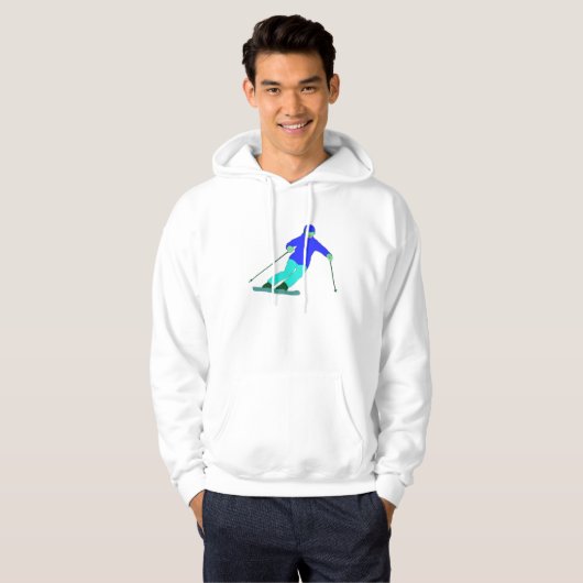 Skier Snow Skiing Hoodie (Vorne ganz)