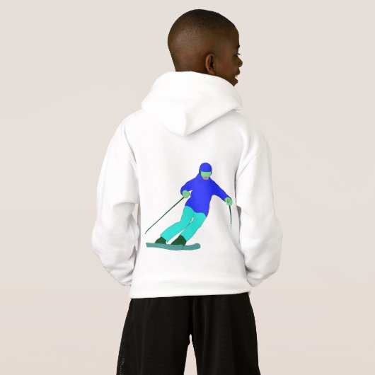 Skier Snow Skiing Hoodie (Schwarz voll)