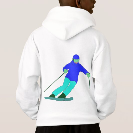 Skier Snow Skiing Hoodie (Rückseite)
