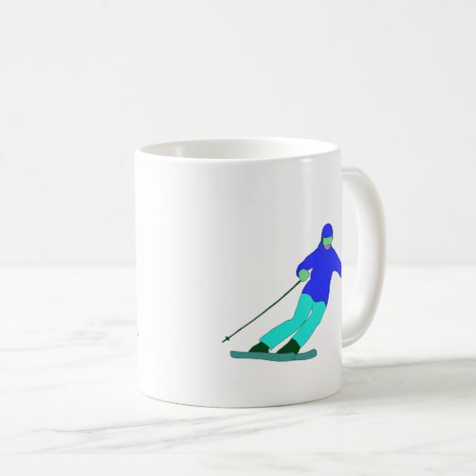 Skier Snow Skiing Kaffeetasse (VorderseiteRechts)