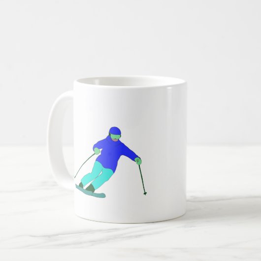Skier Snow Skiing Kaffeetasse (Vorderseite Links)