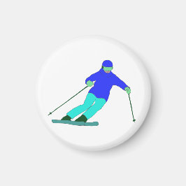 Skier Snow Skiing Magnet
