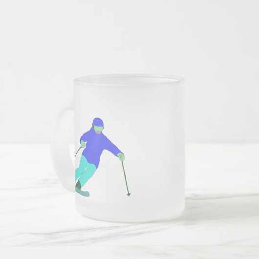 Skier Snow Skiing Mattglastasse (Vorderseite Links)