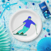 Skier Snow Skiing Pappteller (Party)
