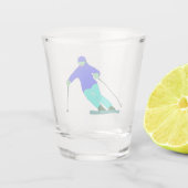 Skier Snow Skiing Schnapsglas (Rückseite)