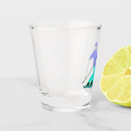 Skier Snow Skiing Schnapsglas (Links)