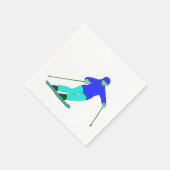 Skier Snow Skiing Serviette (Ecke)