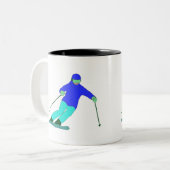 Skier Snow Skiing Zweifarbige Tasse (Vorderseite Links)
