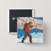 Skier Snow Skis - Montana Button (Vorne & Hinten)