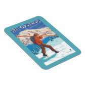 Skier Snow Skis - Montana Magnet (Rechte Seite)