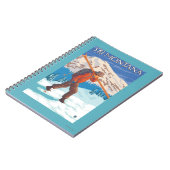 Skier Snow Skis - Montana Notizblock (Linke Seite)