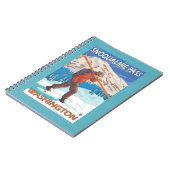 Skier Snow Skis - Snoqualmie Pass, WA Notizblock (Linke Seite)