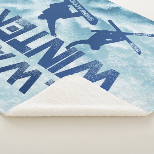 Skier & Snowboarder Throw Blanket Sherpadecke (3/4)
