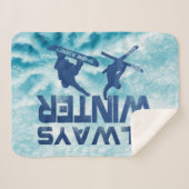 Skier & Snowboarder Throw Blanket Sherpadecke (Vorderseite (Horizontal))