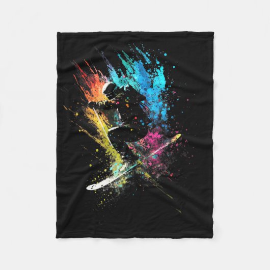 Skier Splash Art Freestyle Skifahren Ristorante da Fleecedecke (Vorderseite)