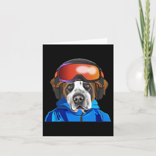 Skier St. Bernard Snowboarding Pocket Karte (Vorderseite)