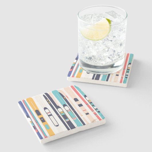 Skier Steinuntersetzer (Seitenansicht)